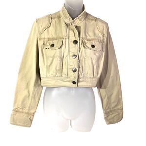Personal Identity Teen's Close Neck Cropped Denim Jacket Size XL/15